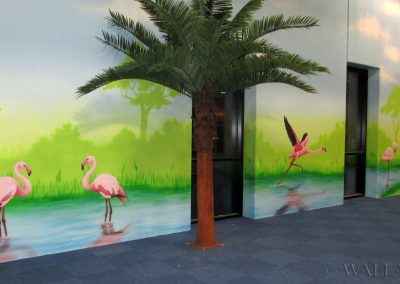 malowidła ścienne - flamingi