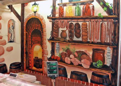 malowidło na ścianie - sklep mięsny