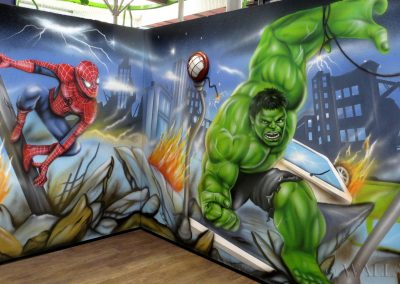 sala urodzinowa - Spiderman i Hulk